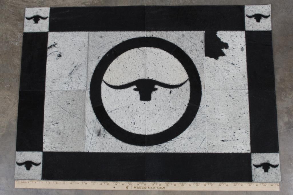 Brand New Cowhide Patchwork Rug/Mat w/Anti slide Carpet Backing WESTERN DECOR (1 of 4)