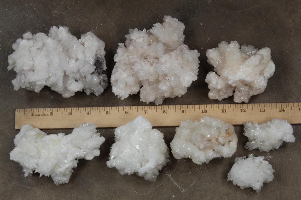 6lbs 2oz of WHITE ARAGONITE CAVE CALCITE Raw Crystal Clusters, 8 Specimens. One Price (1 of 7)