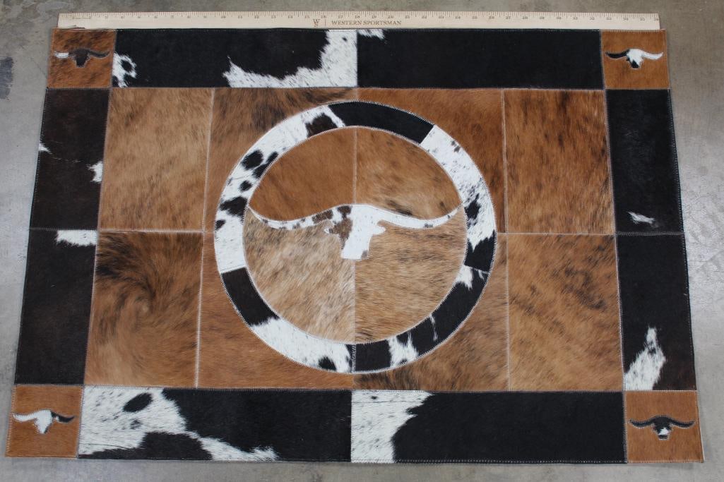 *BRAND NEW* Patchwork COWHIDE Rug with Anti-slip Carpet Backing. (1 of 5)
