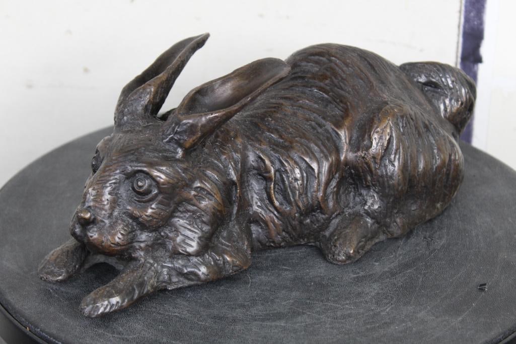BRONZE RABBIT Sculpture, Weight: 4lbs 2oz (1 of 6)