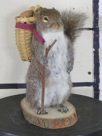 Life-sized Hiking SQUIRREL With Walking Stick