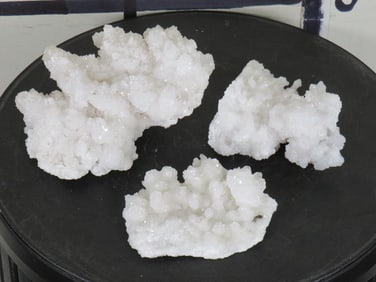 3 Beautiful CAVE CALCITE/WHITE ARAGONITE Crystal Cluster Specimens