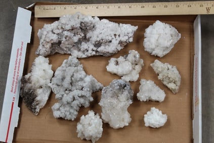7lbs of WHITE ARAGONITE CAVE CALCITE Raw Crystal Clusters, 10 Specimens