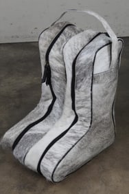 *BRAND NEW* White and Grey Natural COWHIDE Boot Bag