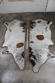 BRAND NEW 2 Pc. "VT" Branded COWHIDE Rug with Anti-slip Carpet Backing