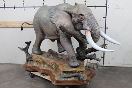XXL Original ELEPHANT Casting BRONZE by Gary Cooley. Titled "Rogue". Wt:228lbs