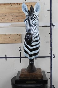 Original Hand Painted and signed BRONZE "Legend of Africa" ZEBRA Statue by Gary Cooley. Wt:46lbs
