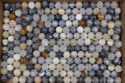 BIGGEST ONYX Lot in Sale! 19lbs 9oz of ONYX Semi-Polished Mineral Spheres from Mexico