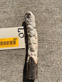 Beautiful Carved STAG ANTLER Knife Handle. Indian, Ram, Wolf, Bear, Owl, Eagle, & Buffalo