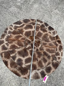VERY NICE circular GIRAFFE Hide Rug. Measures 51" Wide
