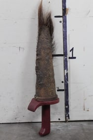 Unique and Rarely Seen HIPPOPOTAMUS TAIL SWATTER or Club with Wood Handle. Wt:8lbs 5oz