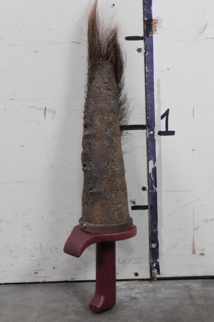 Unique and Rarely Seen HIPPOPOTAMUS TAIL SWATTER or Club with Wood Handle. Wt:8lbs 5oz (1 of 6)