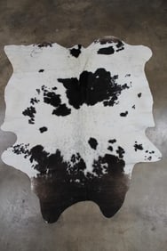 *BRAND NEW* White and Blackish Brown Spotted COWHIDE with Brand