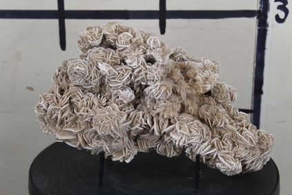 Beautiful "Desert Rose" GYPSUM/SELENITE Crystal Formation with Stand. Wt: 8lbs 1oz