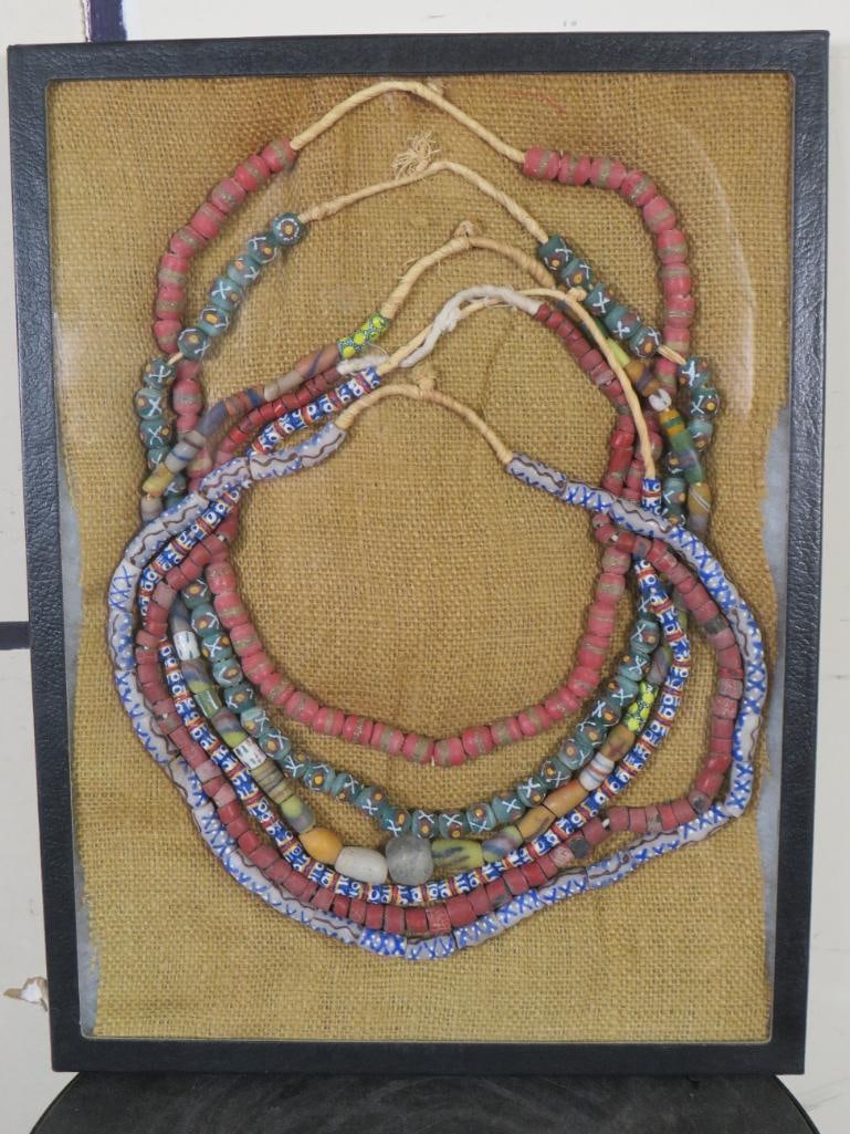 6 Beaded NECKLACES in Nice 16.5"x12.5" Display Case (1 of 5)