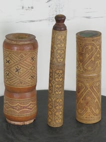 3 Indonesian BETEL LIME BOXES Made of Bamboo for One Price