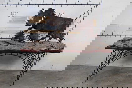 BIG and Beautiful Leadwood "Mom on Guard", WARTHOG Sculpture by Mopho Gonde