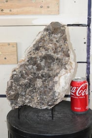 Big 27 lb SMOKY QUARTZ Cluster with Dogtooth CALCITE