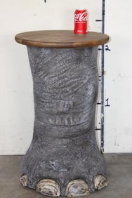 ELEPHANT Leg Table or Pedestal Mount with a Wooden Top