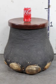 Big ELEPHANT Foot Canister with a Removable Wooden Lid