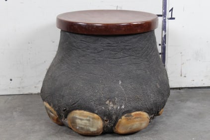 Big ELEPHANT Foot Canister with a Removable Wooden Lid