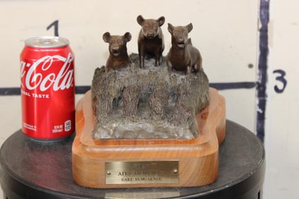 Original BRONZE "FISI" AFRICAN HYENA Sculpture Numbered and signed by Gare Bumgarner, Weight: 8 lbs