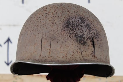 Original (Early) WW2 Fixed Bale U.S. M1 Steel Combat Helmet Shell