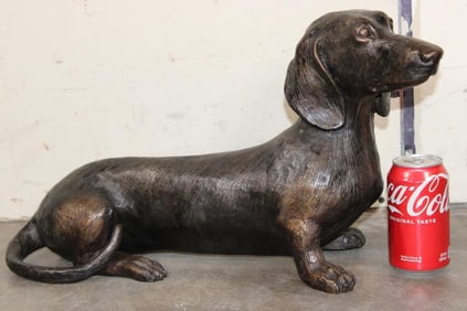 DACHSHUND or "Weiner Dog" BRONZE Sculpture, Weight: 15 lbs 13 oz