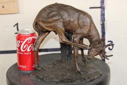 BRONZE DEER Buck Sculpture, Weight: 7 lbs 2 oz