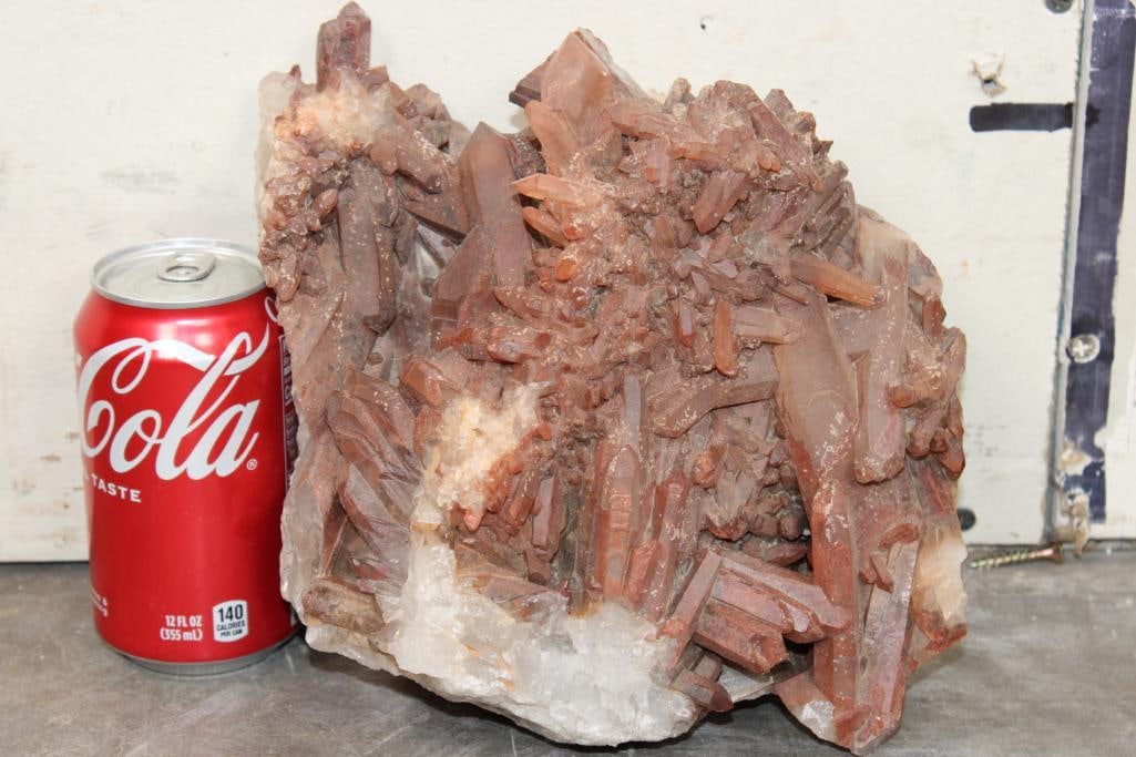 TANGERINE HEMATOID QUARTZ Crystal Cluster from Morocco. (1 of 11)