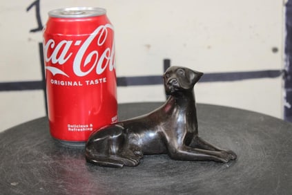 Lying DOG BRONZE Sculpture, Weight: 15 oz