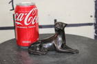 Lying DOG BRONZE Sculpture, Weight: 15 oz