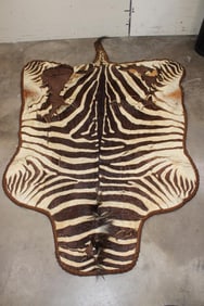 Double Felted ZEBRA Hide Rug with Canvas Backing