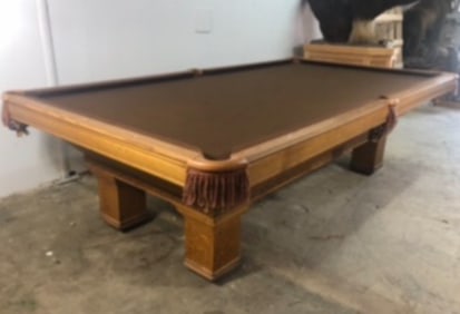 Antique 1892 Brunswick "Monarch Cushion" Pool Table by Brunswick-Balke-Collender Co.