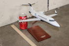 Wood Model Bombardier Aerospace Lear Jet 45 AIRPLANE with a Display Stand