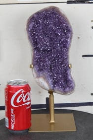 AMETHYST Crystal Cluster Geode on a Display Stand
