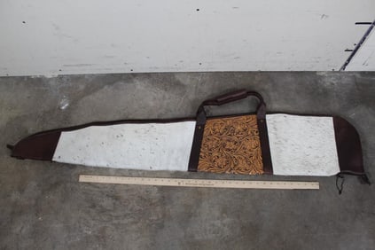 *Brand New* COWHIDE and Tooled Leather Rifle Case