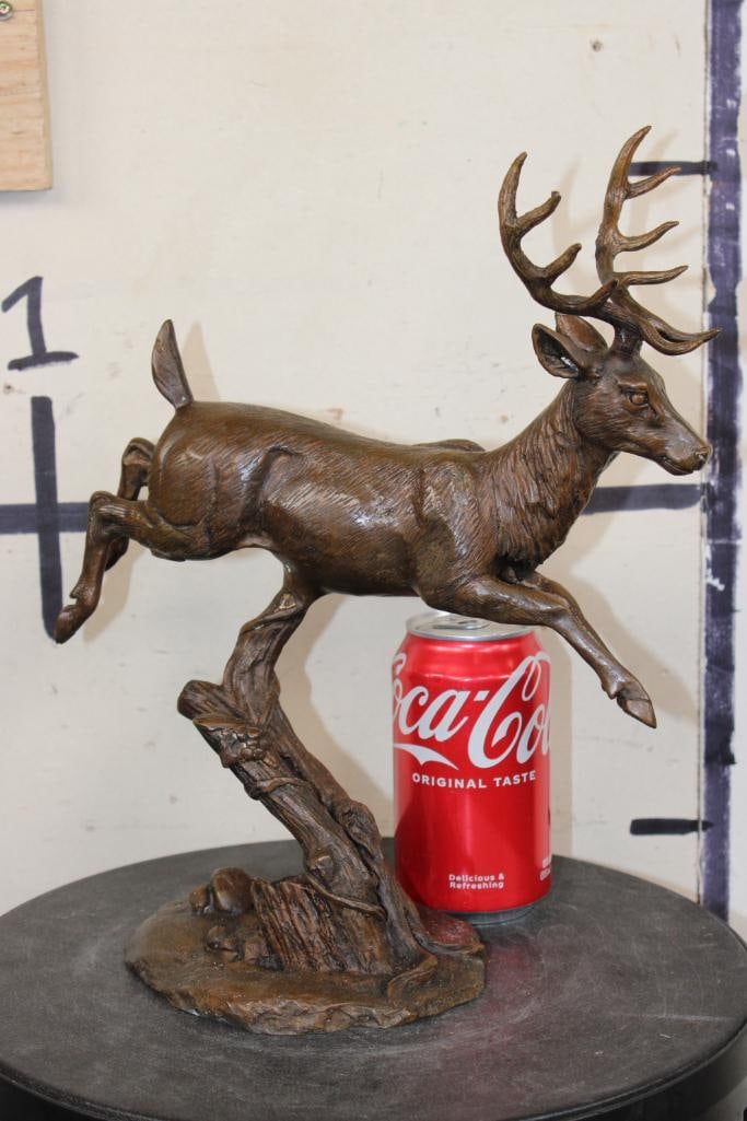 Leaping DEER BRONZE Sculpture, Weight: 4 lbs 10 oz (1 of 7)