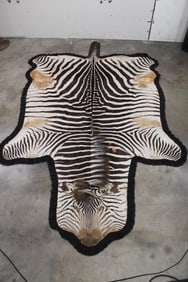 ZEBRA Hide Rug with Double Felt and Padding