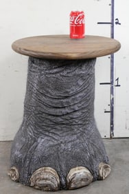 ELEPHANT Leg Table or Pedestal Mount with a Wooden Top