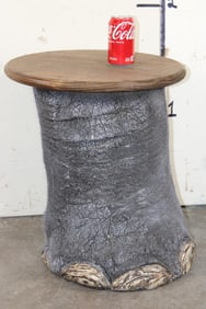 ELEPHANT Leg Table or Pedestal Mount with a Wooden Top