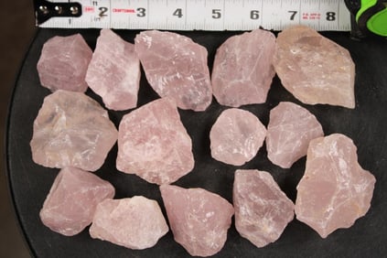 14 Pieces of Natural Raw ROSE QUARTZ (ONE$)