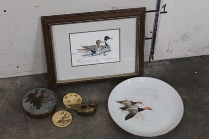 DUCK Decor Bundle. Don Breeden signed art, Georges Briard Fine China Plate and more (ONE$)