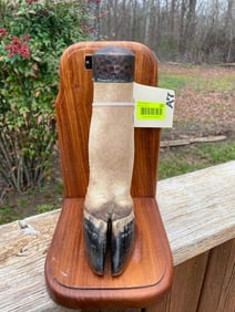 *Rarely Seen* African KUDU Foot Bookend on Wood with Copper