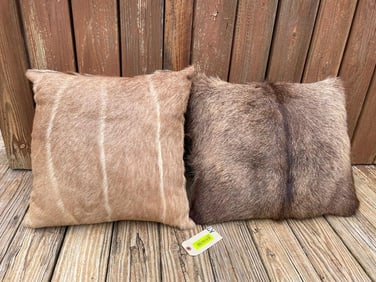1Big KUDU Hide Pillow and 1 Big IBEX Hide Pillow (ONE$)
