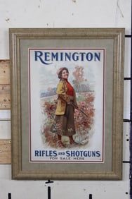 Old Remington Advertisement Poster in a Nice Glass Frame
