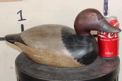 Antique Hand Carved WOOD DUCK Decoy with Glass Eyes