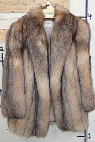 Vintage GREY FOX Fur Coat with Matching Leather and Fox Fur Gloves (ONE$) (1 of 11)