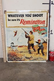 Original Mid Century "Whatever you Shoot" Tin Remington Advertisement