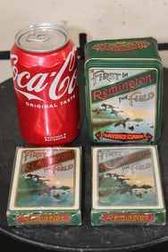 (2) Sealed Decks of Vintage Remington "First in the Field" Playing Cards in a Tin Box